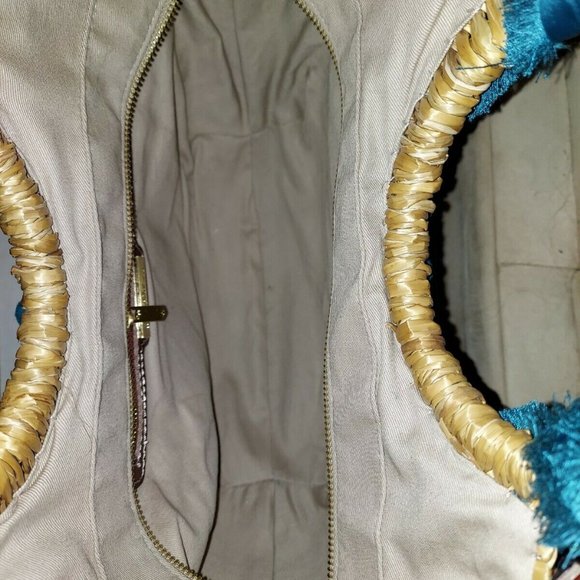 Sam Edelman Inessa Straw Bag Tote W/pompoms - Picture 7 of 7